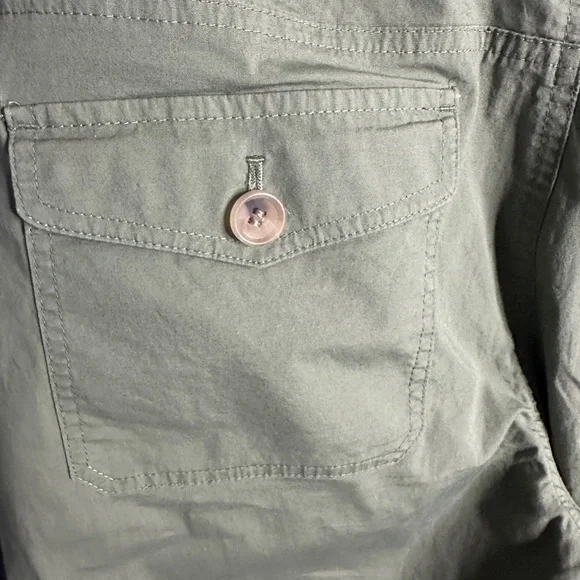 Liz & Co Stretch Green Cotton Blend Pants 12 - Picture 3 of 5